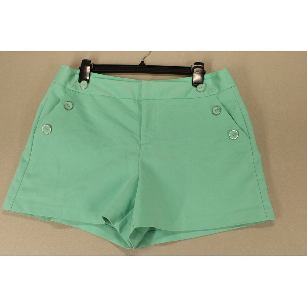 Elle Shorts Sailor Button Front Womens 10 Mint Green 3.5" Inseam Preppy Coastal